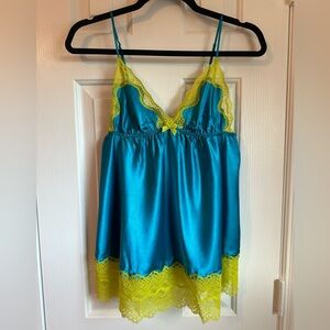 Victoria's Secret Blue Lingerie Lace Tank Top Size M